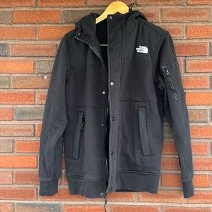 Hooded north face sherpa lined jacket mens small